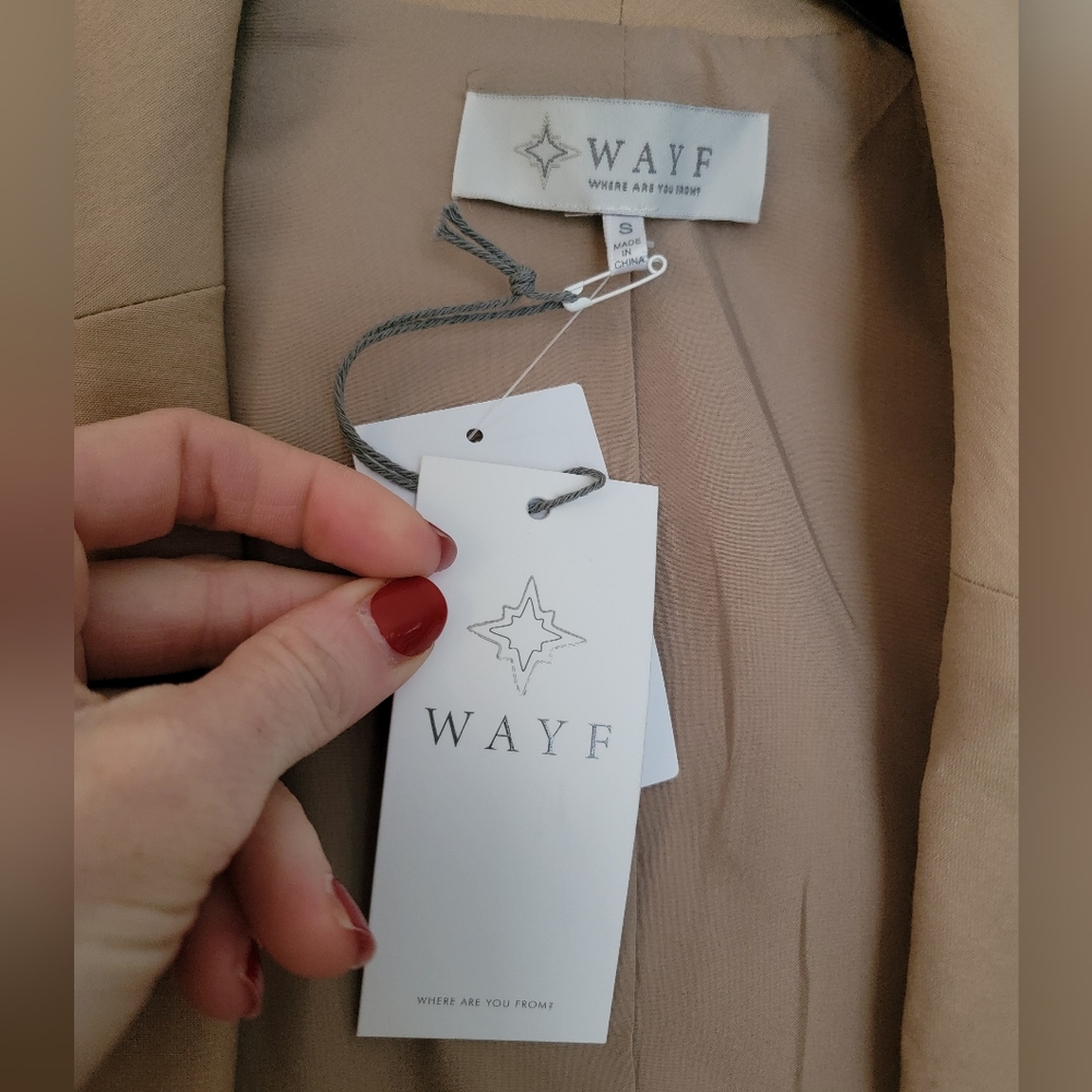 🆕️🤎 WAYF Betty Notched Lapel Blazer Beige Tan Classic Tan - Picture 8 of 12